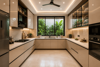 Kitchen Image of 2500 Sq.ft 3 BHK Villa for sale in Naikkanal Thrissur for Rs. 19500000