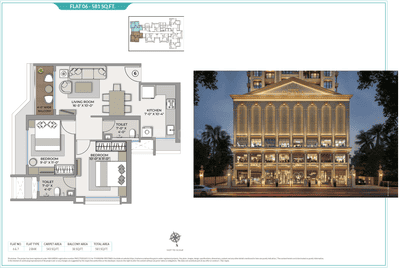 Image of 1050 Sq.ft 2 BHK Apartment / Flat for sale in Tharwani Pristinea, Kharghar, Navi Mumbai for Rs. 9999000