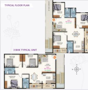 Image of 1444 Sq.ft 3 BHK Apartment / Flat for sale in Cox Town, Bengaluru for Rs. 15500000