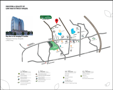 Image of 1900 Sq.ft 3 BHK Apartment / Flat for sale in Jeedimetla, Hyderabad for Rs. 12400000