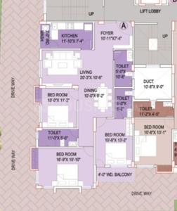 Image of 1705 Sq.ft 3 BHK Apartment / Flat for sale in Bhowanipore, Kolkata for Rs. 23000000