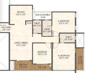 Image of 1026 Sq.ft 2 BHK Apartment / Flat for sale in Nisarg Serene, Wakad, Pune for Rs. 6000000