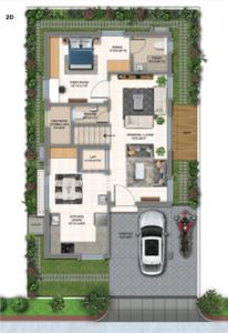 Floor Plan Image of 2255 Sq.ft 4 BHK Duplex for sale in Karthikeya Rock Palms, Dundigal Hyderabad for Rs. 18000000