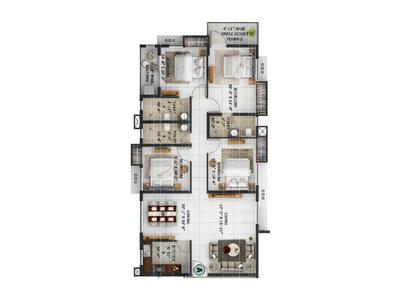 Image of 1455 Sq.ft 4 BHK Apartment / Flat for sale in Avana Phase 1, Tollygunge, Kolkata for Rs. 17500000