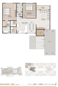 Floor Plan Image of 1850 Sq.ft 3 BHK Apartment / Flat for sale in Bharoocha Corporation Elite Enclave, Rander Surat for Rs. 10500000