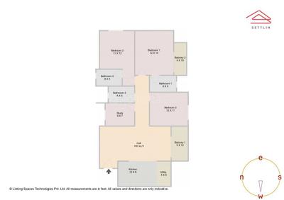 Image of 1743 Sq.ft 3.5 BHK Apartment / Flat for sale in Brigade Calista by Brigade Enterprises Ltd, Budigere Cross, Bengaluru for Rs. 22400000