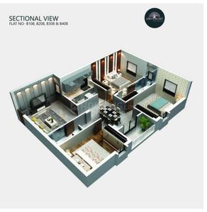 Floor Plan Image of 1698 Sq.ft 3 BHK Apartment / Flat for sale in Patia Bhubaneswar for Rs. 9339000