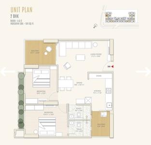 Image of 1511 Sq.ft 2 BHK Apartment / Flat for sale in Shilp North Sky, Gujarat International Finance Tec City, Gandhinagar for Rs. 13600000