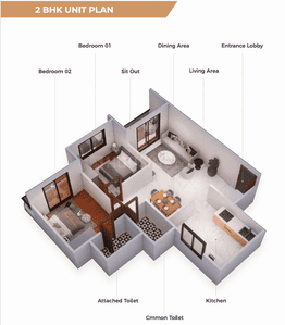 Image of 1031 Sq.ft 2 BHK Apartment / Flat for sale in B K Prayagraj, Tathawade, Pune for Rs. 8000000