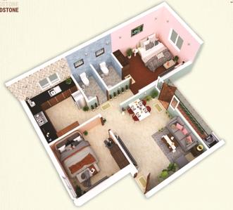 Floor Plan Image of 927 Sq.ft 2 BHK Apartment / Flat for sale in Kundrathur Chennai for Rs. 5793750