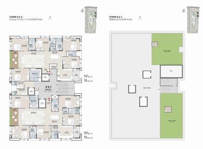 Image of 2743 Sq.ft 3 BHK Apartment / Flat for sale in Vesu, Surat for Rs. 17280900