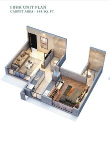 Image of 410 Sq.ft 1 BHK Apartment / Flat for sale in Om Sai Kripa Ressidency, Vikhroli East, Mumbai for Rs. 7490000