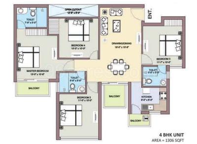 Image of 1306 Sq.ft 4 BHK Apartment / Flat for sale in BPTP Park Elite Premium, Sector 84, Faridabad for Rs. 12500000