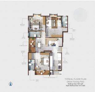 Image of 1672 Sq.ft 3 BHK Apartment / Flat for sale in Rajendra Nagar, Nagpur for Rs. 8500000