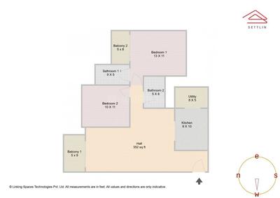Image of 1135 Sq.ft 2 BHK Apartment / Flat for sale in Varthur, Bengaluru for Rs. 11100000