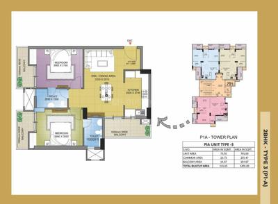 Image of 1614 Sq.ft 3 BHK Apartment / Flat for sale in SLF Anushree Apartments, Sector 75, Faridabad for Rs. 14000000