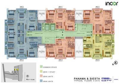 Floor Plan Image of 1078 Sq.ft 2 BHK Apartment / Flat for sale in Incor Pbel City, Sri Nagar Chennai for Rs. 6500000