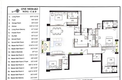 Image of 2570 Sq.ft 4 BHK Apartment / Flat for sale in One Meraki, Chembur, Mumbai for Rs. 90000000