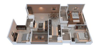 Image of 1767 Sq.ft 3.5 BHK Apartment / Flat for sale in Garood Queens Castle, Baner, Pune for Rs. 24738000