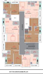 Floor Plan Image of 720 Sq.ft 1 BHK Apartment / Flat for sale in Vinayak Crown, Dombivli East Thane for Rs. 3699000