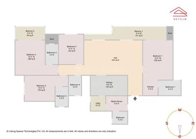 Image of 2491 Sq.ft 4 BHK Apartment / Flat for sale in Brigade Sanctuary by Brigade Enterprises Ltd, Yamare, Bengaluru for Rs. 37900000