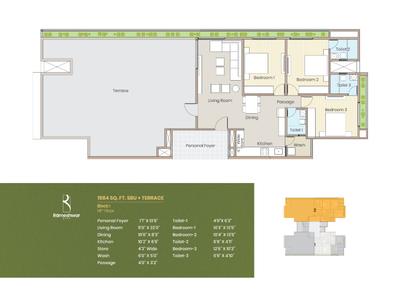 Image of 1100 Sq.ft 3 BHK Apartment / Flat for sale in Rameshwar City, Naranpura, Ahmedabad for Rs. 9988000