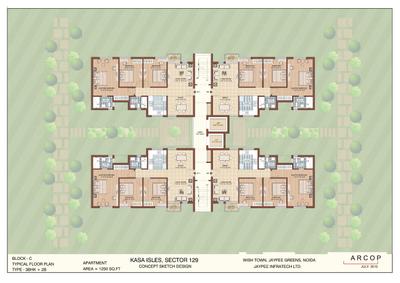 Image of 1250 Sq.ft 3 BHK Apartment / Flat for sale in Jaypee Kasa Isles, Sector 129, Noida for Rs. 9500000