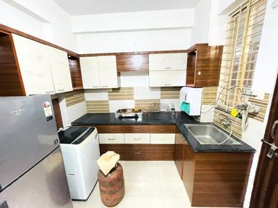 Kitchen Image of 1000 Sq.ft 3 BHK Apartment / Flat for rent in Aaksm Lotus Emprilla Phase 1, Arera Colony Bhopal for Rs. 30000