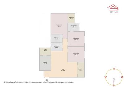 Image of 1630 Sq.ft 3 BHK Apartment / Flat for sale in Byrathi, Bengaluru for Rs. 23800000