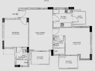 Image of 1214 Sq.ft 2 BHK Apartment / Flat for sale in M3M Marina, Sector 68, Gurgaon for Rs. 15700000