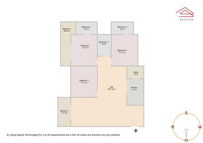 Image of 1870 Sq.ft 3 BHK Apartment / Flat for sale in Raj Bay Vista by SNN Properties LLP, Bilekahalli, Bengaluru for Rs. 27500000