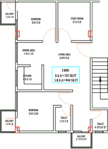 Image of 879 Sq.ft 3 BHK Apartment / Flat for sale in Lal Ganesh, Guwahati for Rs. 3700000