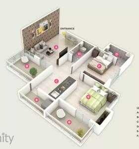 Image of 1402 Sq.ft 3 BHK Apartment / Flat for sale in Samarth Serenity, Kiwale, Pune for Rs. 7910000