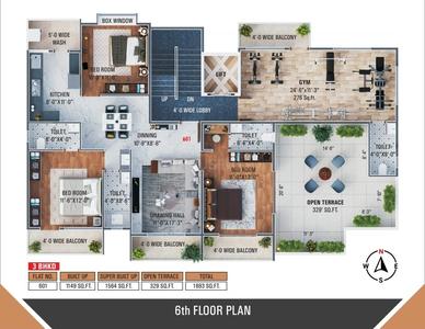 Image of 1900 Sq.ft 3 BHK Apartment / Flat for sale in Manish Nagar, Nagpur for Rs. 7800000