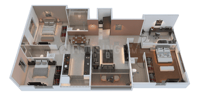Image of 1767 Sq.ft 3.5 BHK Apartment / Flat for sale in Garood Queens Castle, Baner, Pune for Rs. 24738000