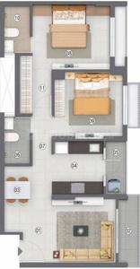 Image of 1209 Sq.ft 2 BHK Apartment / Flat for rent in Adani Aster Neo, Shantigram, Ahmedabad for Rs. 23500