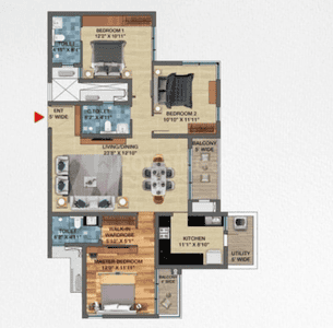 Image of 1819 Sq.ft 3 BHK Apartment / Flat for sale in TVS Isle Of Trees, Jakkur, Bengaluru for Rs. 23500000