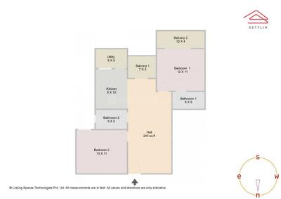 Image of 1288 Sq.ft 2 BHK Apartment / Flat for sale in Sannatammanahalli, Bengaluru for Rs. 12400000
