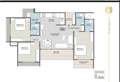 Image of 1400 Sq.ft 2 BHK Apartment / Flat for sale in Jagatpur, Ahmedabad for Rs. 5900000
