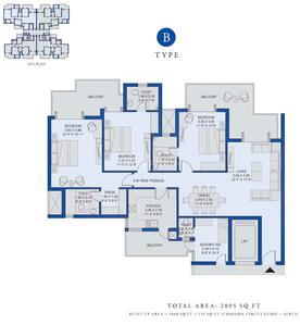 Image of 2095 Sq.ft 3 BHK Apartment / Flat for sale in ATS Kocoon, Sector 109, Gurgaon for Rs. 25500000