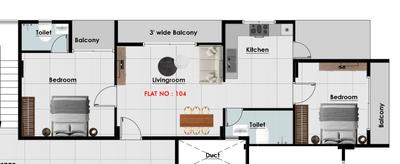 Image of 1200 Sq.ft 2 BHK Apartment / Flat for sale in Chauhan Colony, Chandrapur for Rs. 4700000