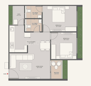 Image of 1368 Sq.ft 2 BHK Apartment / Flat for sale in Tragad, Ahmedabad for Rs. 6500000
