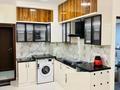 Kitchen Image of 560 Sq.ft 1 RK Apartment / Flat for rent in Paradise At Brigade Cornerstone Utopia, Varthur Bengaluru for Rs. 30000