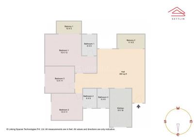 Image of 1937 Sq.ft 3 BHK Apartment / Flat for sale in Prestige Jade Pavilion by Prestige Projects Pvt Ltd, Doddakannelli, Bengaluru for Rs. 36850000