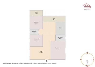 Image of 1690 Sq.ft 3 BHK Apartment / Flat for sale in Sree Urban Orchids Phase II by Sree Builders &amp; Developers , Panathur, Bengaluru for Rs. 14750000