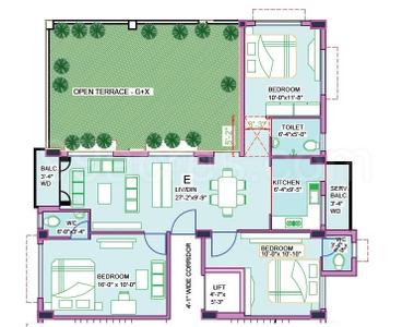 Image of 2000 Sq.ft 3 BHK Apartment / Flat for sale in  Yahvi, Haridevpur Dhali Para, Kolkata for Rs. 9500000