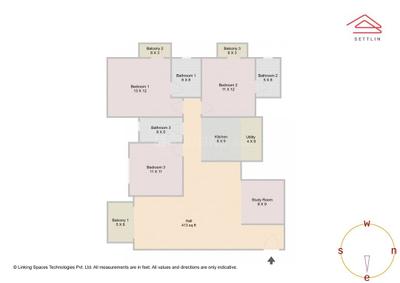 Image of 1700 Sq.ft 4 BHK Apartment / Flat for sale in Arge Urban Bloom by Arge Realty, Yeswanthpur, Bengaluru for Rs. 21600000