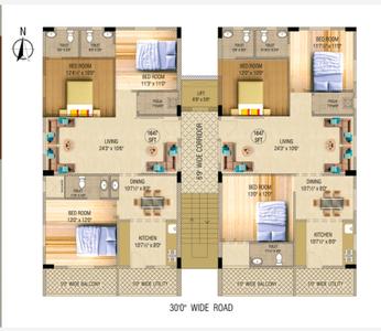 Image of 1647 Sq.ft 3 BHK Apartment / Flat for sale in Pothinamallayya Palem, Visakhapatnam for Rs. 9058000
