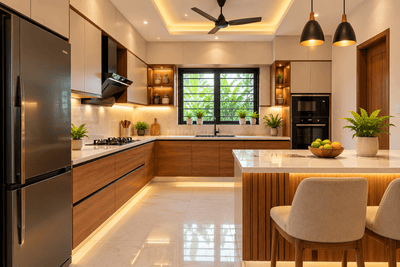 Kitchen Image of 2000 Sq.ft 3 BHK Independent House for sale in Nellikunnu Thrissur for Rs. 11800000