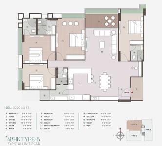 Image of 3145 Sq.ft 4 BHK Apartment / Flat for sale in Ambli, Ahmedabad for Rs. 23500000